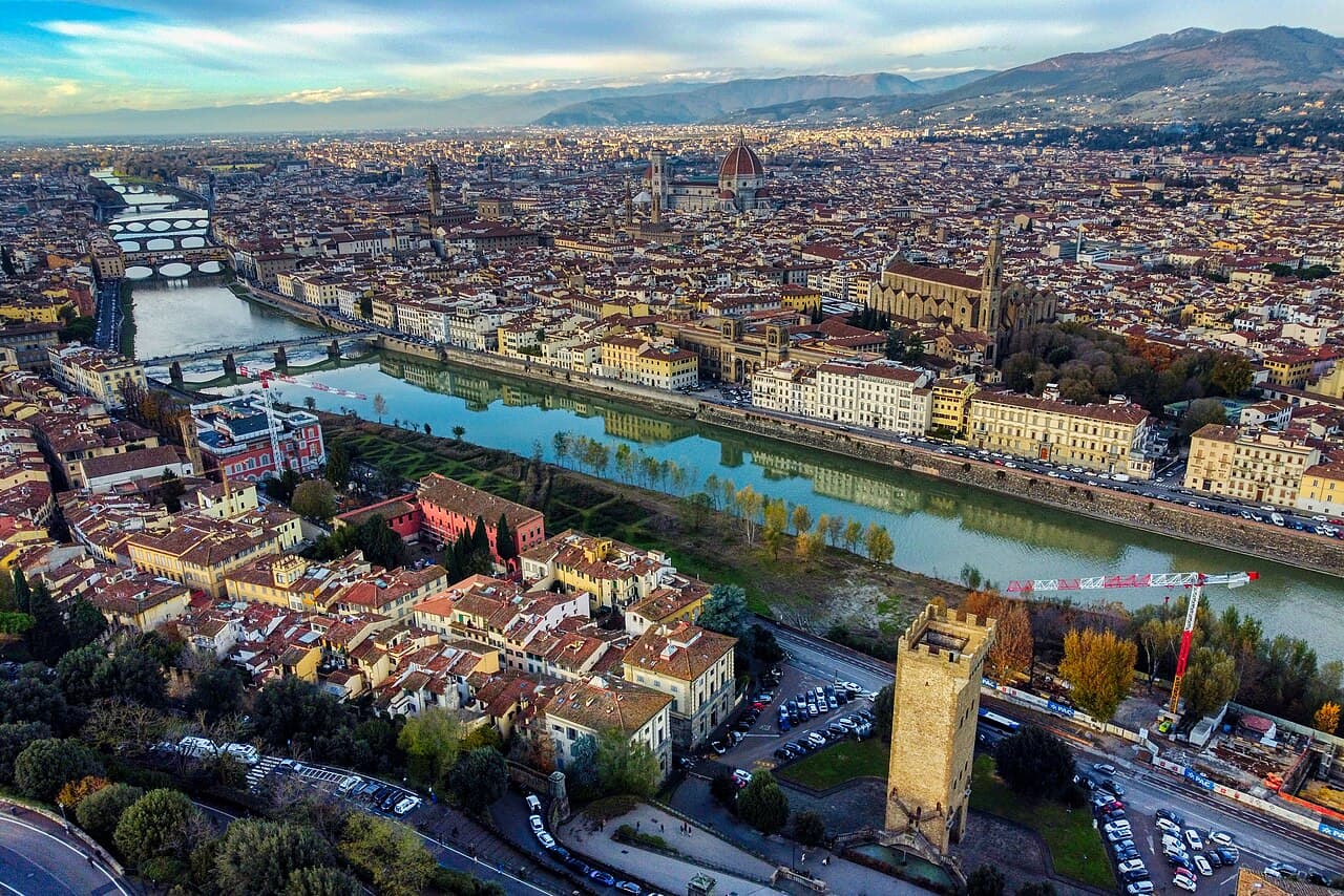 Florence Duomo over Tuscan rooftops