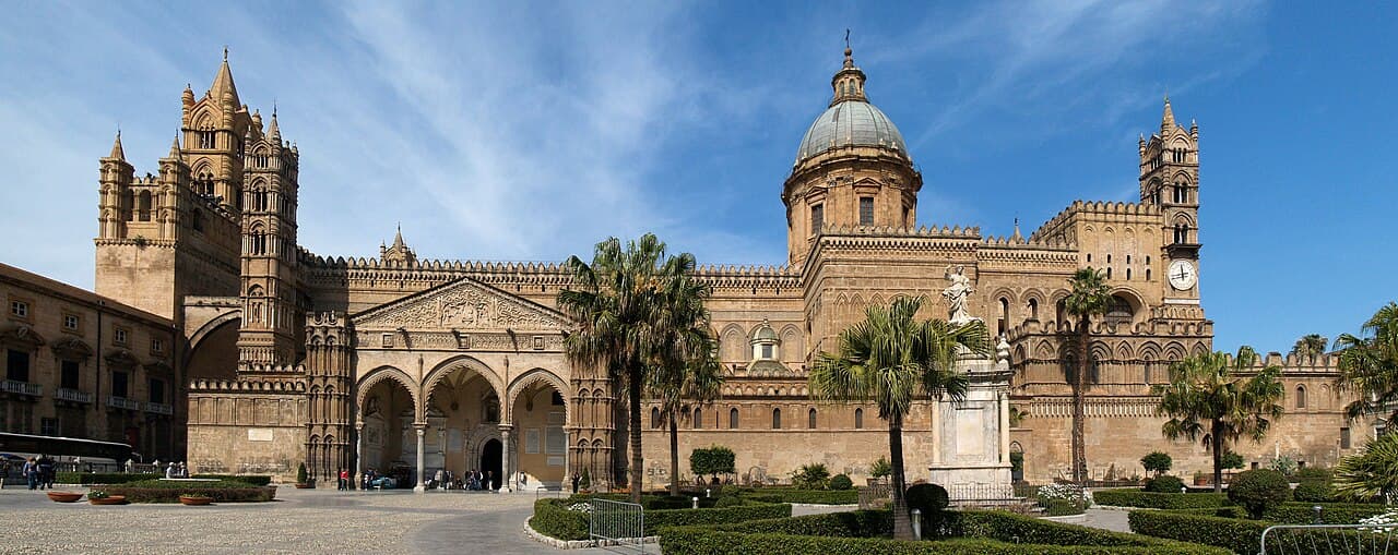 Palermo harbour and old town